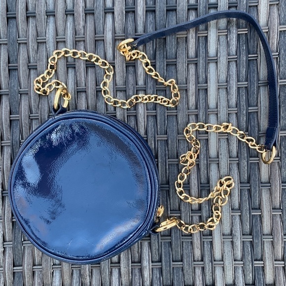 HOBO Deb Round Patent Leather Crossbody - Lapis - Picture 1 of 16